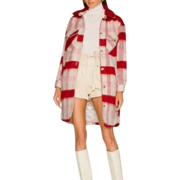 Blank‎ NYC Soft Cozy Flannel Shacket Jacket Preppy Clueless Plaid Longline - Picture 9 of 14